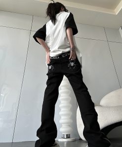 Retro High Street Micro Flare Slim Fit Casual Pants for Men and Women - Autumn Hip Hop Straight Leg Trousers