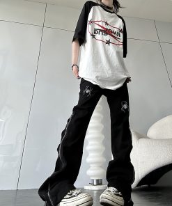 Retro High Street Micro Flare Slim Fit Casual Pants for Men and Women - Autumn Hip Hop Straight Leg Trousers