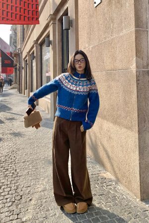 Retro High-Waisted Wide-Leg Pants for Women - Casual Loose Fit Slim Straight Long Trousers for Autumn Winter Fashion