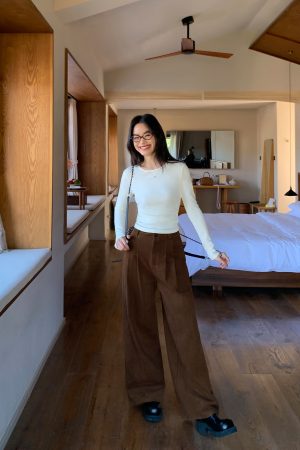 Retro High-Waisted Wide-Leg Pants for Women - Casual Loose Fit Slim Straight Long Trousers for Autumn Winter Fashion
