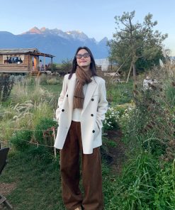 Retro High-Waisted Wide-Leg Pants for Women - Casual Loose Fit Slim Straight Long Trousers for Autumn Winter Fashion