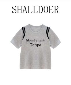 Retro Hong Kong Style Short-Sleeve Casual T-Shirt for Women - Loose Fit Summer 2025 Age-Reducing Versatile Top