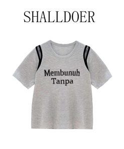 Retro Hong Kong Style Short-Sleeve Casual T-Shirt for Women - Loose Fit Summer 2025 Age-Reducing Versatile Top