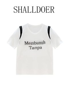 Retro Hong Kong Style Short-Sleeve Casual T-Shirt for Women - Loose Fit Summer 2025 Age-Reducing Versatile Top