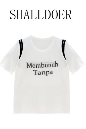 Retro Hong Kong Style Short-Sleeve Casual T-Shirt for Women - Loose Fit Summer 2025 Age-Reducing Versatile Top