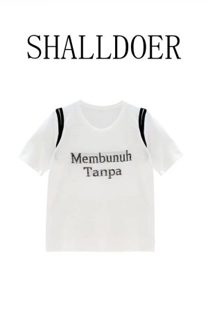 Retro Hong Kong Style Short-Sleeve Casual T-Shirt for Women - Loose Fit Summer 2025 Age-Reducing Versatile Top