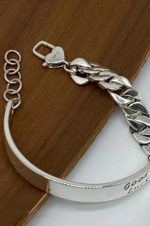Retro Industrial Fashion Tank Top with Chain Spliced Bracelet for Women - 2025 Sweet Girl Light Luxury Accessory