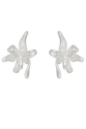 Retro Iris Flower Earrings for Women - Matte High-End Small Mosquito Coil Ear Clips - Trendy 2025 Fashion Accessory