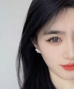 Retro Iris Flower Earrings for Women - Matte High-End Small Mosquito Coil Ear Clips - Trendy 2025 Fashion Accessory