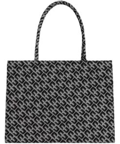 Retro Jacquard Tote Bag for Women - Large Capacity Canvas Shoulder Bag for Commuting - Trendy 2025 Style