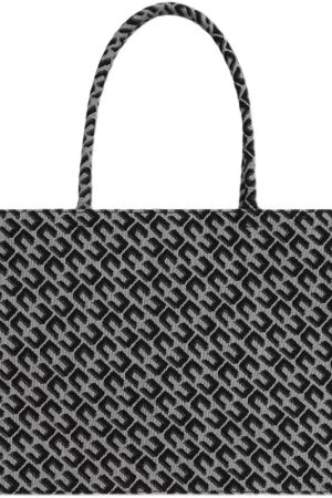 Retro Jacquard Tote Bag for Women - Large Capacity Canvas Shoulder Bag for Commuting - Trendy 2025 Style