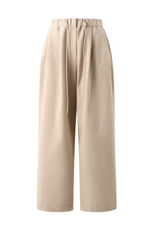 Retro Khaki Loose Casual Wide-Leg Pants for Women - Floor-Length Drape Design - Autumn Winter Fashion