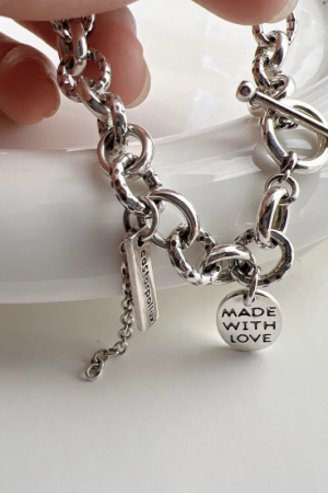 Retro Korean-Style Chunky Bracelet for Women, Heavy-Duty OT Buckle, Hip-Hop Trendy Punk Accessory, Versatile & High-End Feel