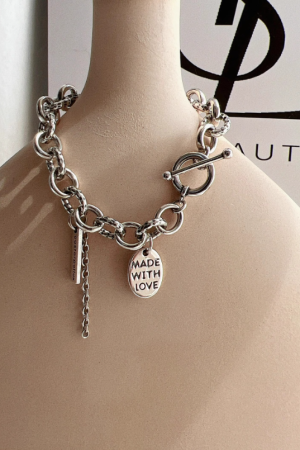 Retro Korean-Style Chunky Bracelet for Women, Heavy-Duty OT Buckle, Hip-Hop Trendy Punk Accessory, Versatile & High-End Feel