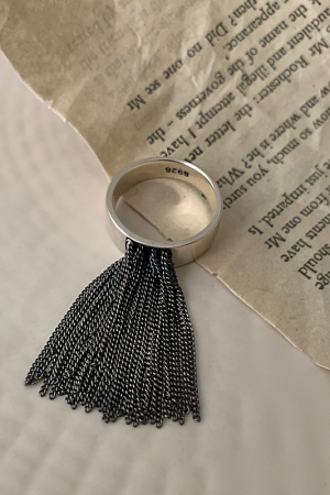 Retro Korean-Style Tassel Open Ring for Women - Exaggerated Vintage Design, Perfect for Parties and Instagram-Ready Looks