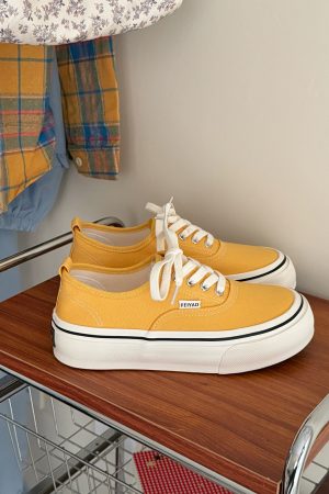 Retro Lace-Up Canvas Shoes for Women - 2025 Korean Style Streetwear Casual White Sneakers