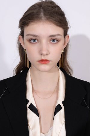 Retro Metal Heart Earrings with Tassel - Versatile Drop and Stud Jewelry for Women, European and American Style