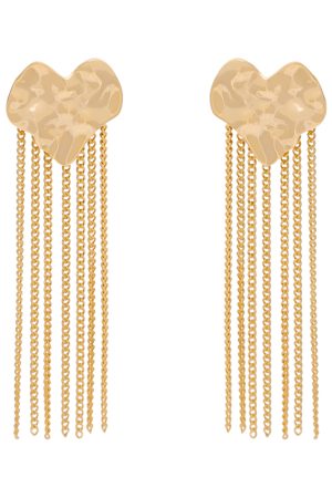Retro Metal Heart Earrings with Tassel - Versatile Drop and Stud Jewelry for Women, European and American Style