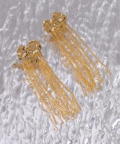 Retro Metal Heart Earrings with Tassel - Versatile Drop and Stud Jewelry for Women, European and American Style