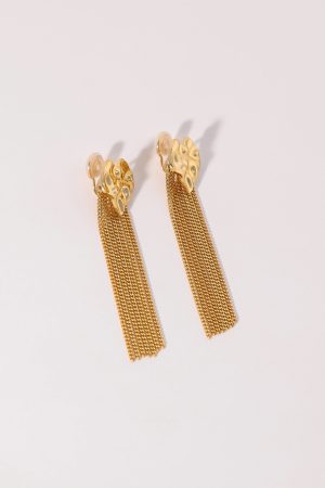 Retro Metal Heart Earrings with Tassel - Versatile Drop and Stud Jewelry for Women, European and American Style