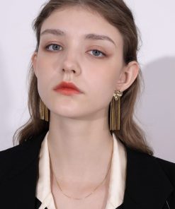 Retro Metal Heart Earrings with Tassel - Versatile Drop and Stud Jewelry for Women, European and American Style