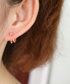 Retro Minimalist Dual-Use Unisex Stud Earrings - European & American Style, Versatile Everyday Jewelry