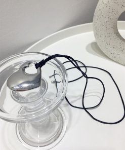 Retro Minimalist Silver Heart-Shaped Letter Comb Adjustable Necklace for Autumn & Winter Fashion Sweater Chain Pendant Accessory