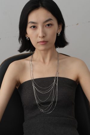 Retro Minimalist Silver Natural Stone Crescent Water Drop Earrings - Versatile Chinese Style Jewelry for Women