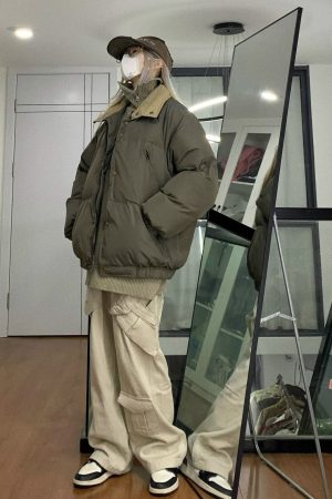 Retro Multi-Pocket Cotton Jacket for Men & Women - Winter Minimalist Thickened Bread Coat, 90s Inspired Style