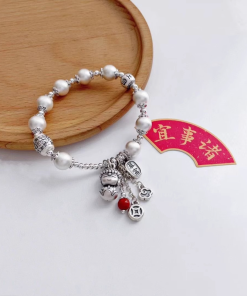 Retro National Style Peace Baby Buddha Bead Bracelet for Women - Simple Versatile Lucky Hand Accessory