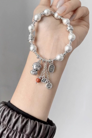 Retro National Style Peace Baby Buddha Bead Bracelet for Women - Simple Versatile Lucky Hand Accessory