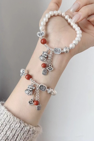 Retro National Style Peace Baby Buddha Bead Bracelet for Women - Simple Versatile Lucky Hand Accessory
