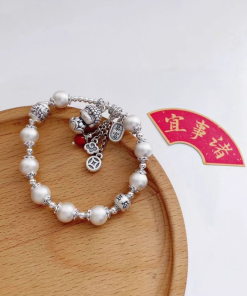 Retro National Style Peace Baby Buddha Bead Bracelet for Women - Simple Versatile Lucky Hand Accessory