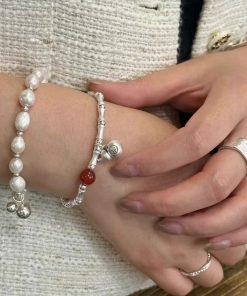 Retro National Style Spliced Gourd Bracelet for Women - 2025 Light Luxury Elastic Rope Hand Accessory, Versatile Fashion Jewelry