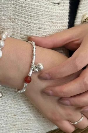Retro National Style Spliced Gourd Bracelet for Women - 2025 Light Luxury Elastic Rope Hand Accessory, Versatile Fashion Jewelry