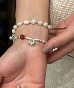 Retro National Style Spliced Gourd Bracelet for Women - 2025 Light Luxury Elastic Rope Hand Accessory, Versatile Fashion Jewelry