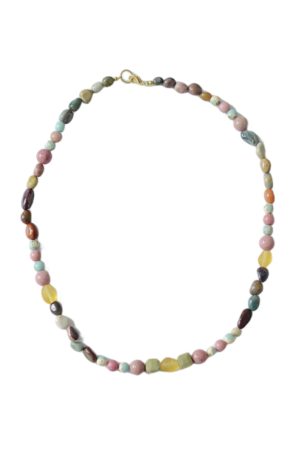 Retro Natural Stone Beaded Necklace for Women, Light Luxury Clavicle Chain, 2025 Fashion Trend
