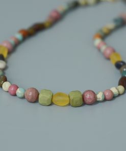 Retro Natural Stone Beaded Necklace for Women, Light Luxury Clavicle Chain, 2025 Fashion Trend