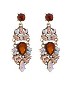 Retro Palace-Style Diamond-Studded Earrings - French Light Luxury High-End Trendy Women's Fashion Accessories