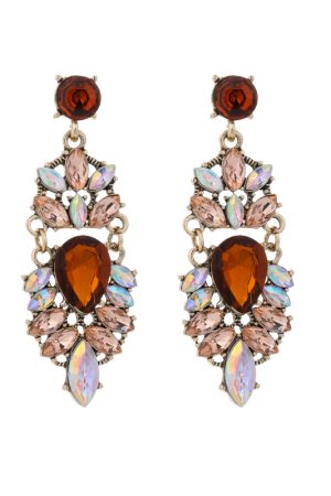 Retro Palace-Style Diamond-Studded Earrings - French Light Luxury High-End Trendy Women's Fashion Accessories