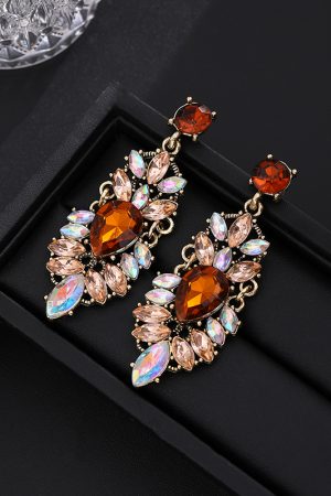 Retro Palace-Style Diamond-Studded Earrings - French Light Luxury High-End Trendy Women's Fashion Accessories