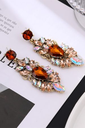 Retro Palace-Style Diamond-Studded Earrings - French Light Luxury High-End Trendy Women's Fashion Accessories