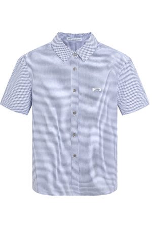 Retro Plaid Oversized Blue Check Short Sleeve Shirt Jacket - Unisex Casual Summer Style