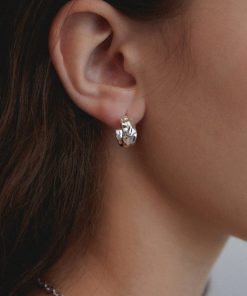 Retro Pleated Lava Metal Carved Earrings - Hypoallergenic S925 Silver Pin - Vintage French Style Jewelry