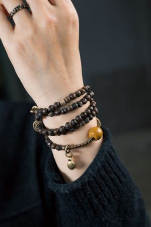 Retro Shalido Circle Bracelet for Men and Women, Trendy Bead Design in National Style, Versatile Artistic Accessory