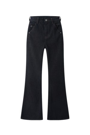 Retro Slim-Fit Wide-Leg Stretchy Flared Jeans for Women - Long Floor-Length Pants for Autumn and Winter Fashion