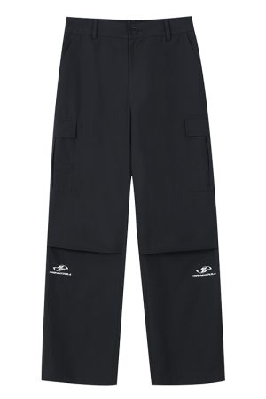 Retro Sports Tactical Pants - Loose Fit, Embroidered, Three-Proof Design for Mountaineering & Skiing, Perfect for Y2K & Outdoor Adventures