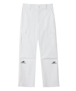 Retro Sports Tactical Pants - Loose Fit, Embroidered, Three-Proof Design for Mountaineering & Skiing, Perfect for Y2K & Outdoor Adventures