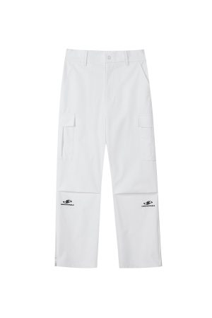 Retro Sports Tactical Pants - Loose Fit, Embroidered, Three-Proof Design for Mountaineering & Skiing, Perfect for Y2K & Outdoor Adventures