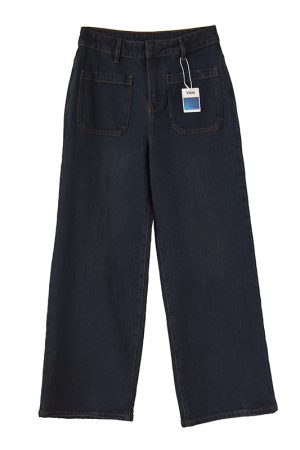 Retro Straight-Leg Workwear Jeans with Front and Back Pockets - Loose Slimming Wide-Leg Pants for Effortless Style